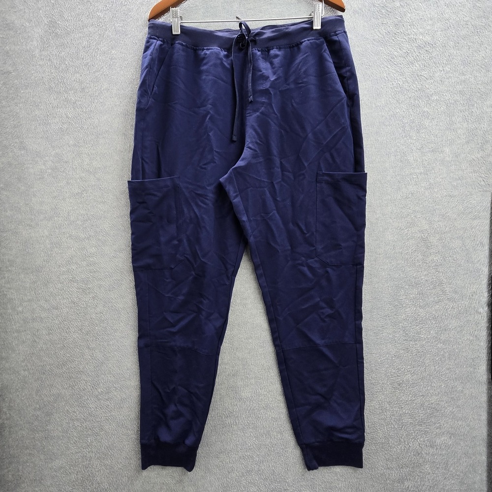 Mandala Women Scrub Pants L Navy Blue Jogger Equa-Tek 27" Inseam